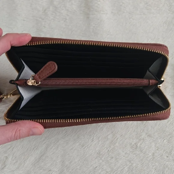 LC Lauren Conrad Red/Brown Wristlet Wallet - Picture 2 of 3